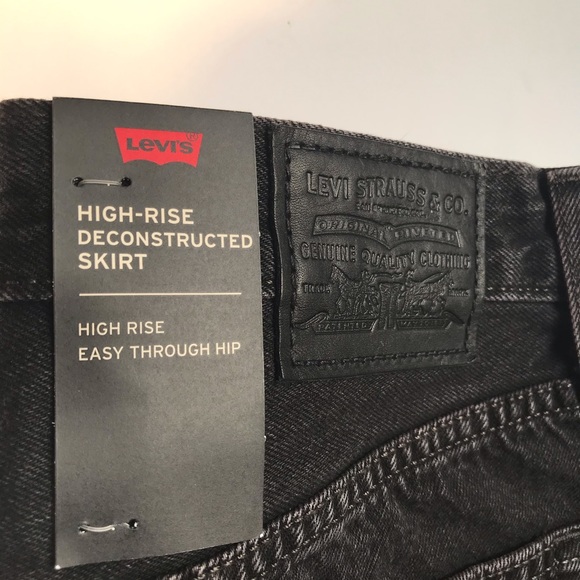 Levi’s Studded Skirt Black Denim Size 27 New With Tags - Picture 6 of 10